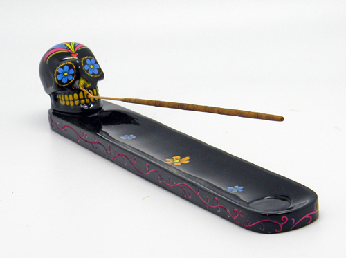 Black Day of the Dead Incense Burner